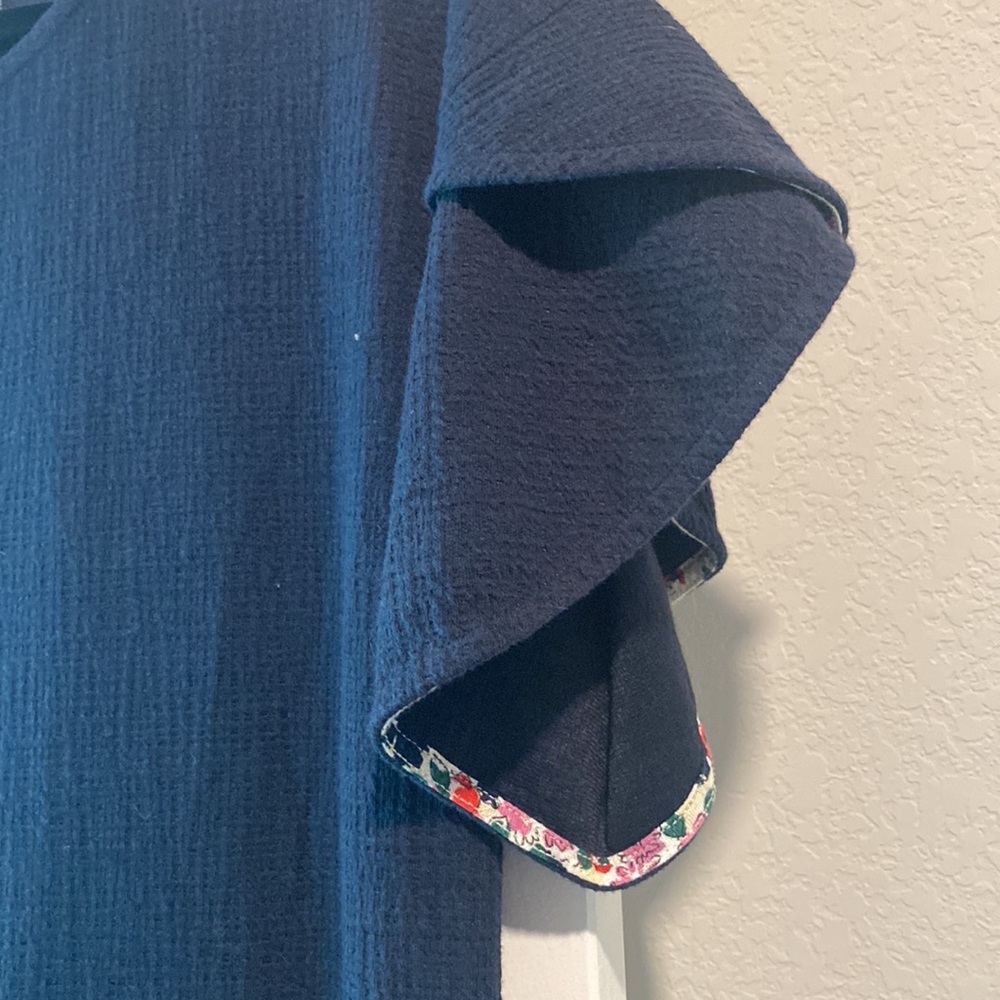 Heyton Ruffle Sleeve Shift Navy - Picture 3 of 3